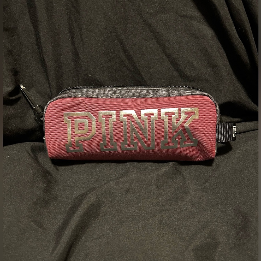 NWOT; PINK: clip-on mini bag. Mauve, black, and grey colors